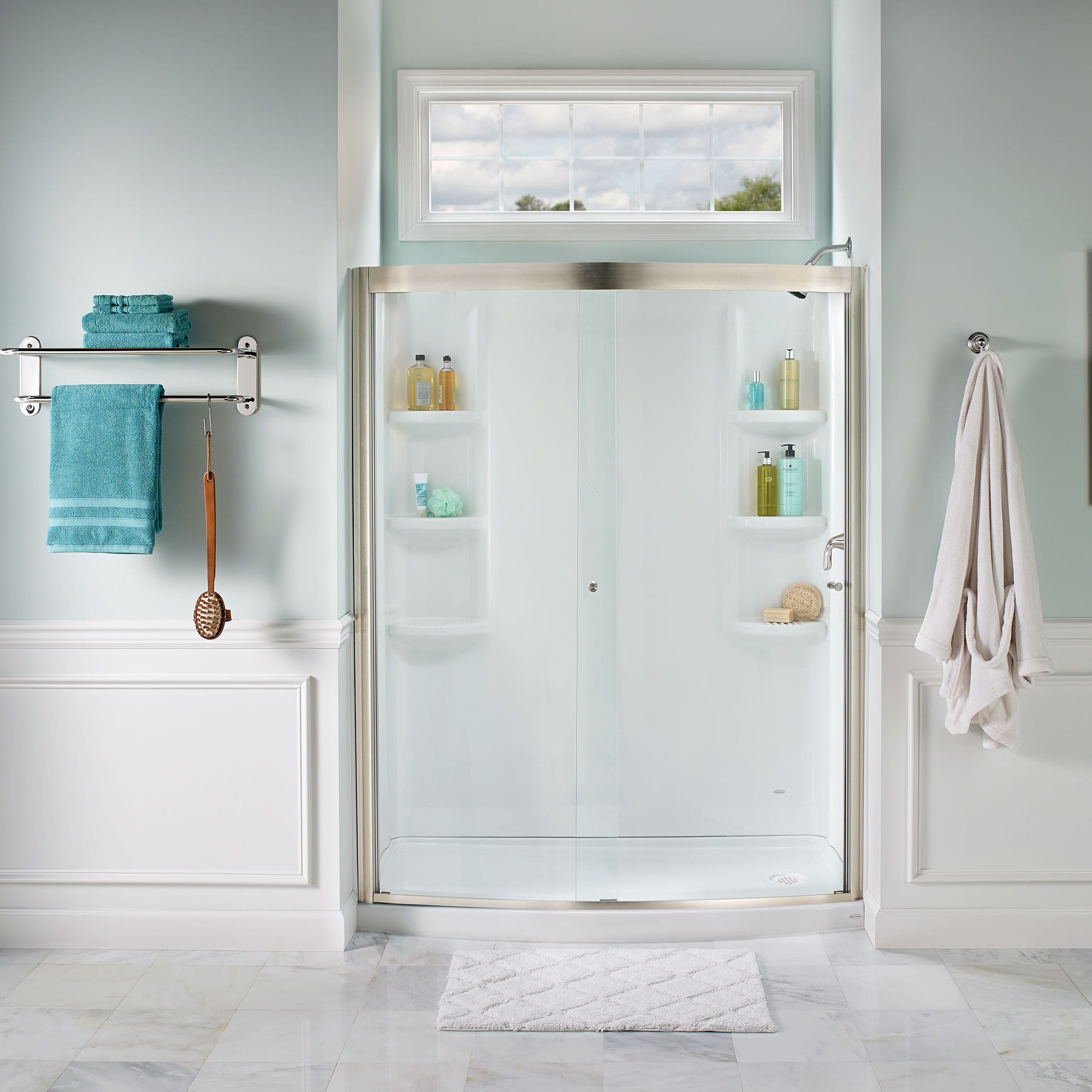 Ovation 72Inch High Curved Framed Shower Door